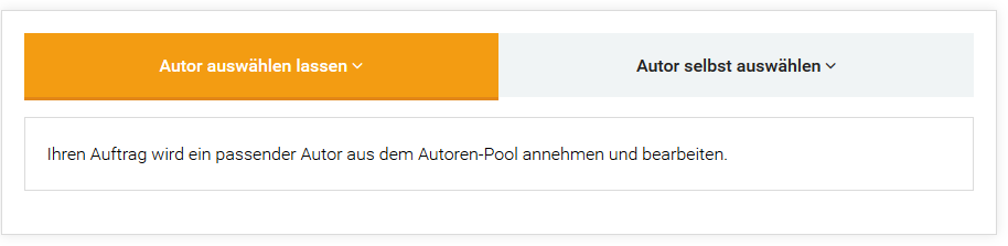 Autor auswählen lassen und schreiben lassen